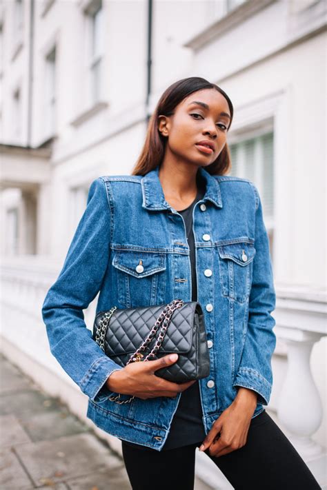 balenciaga denim jacket street style.